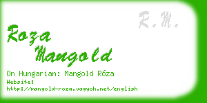 roza mangold business card
